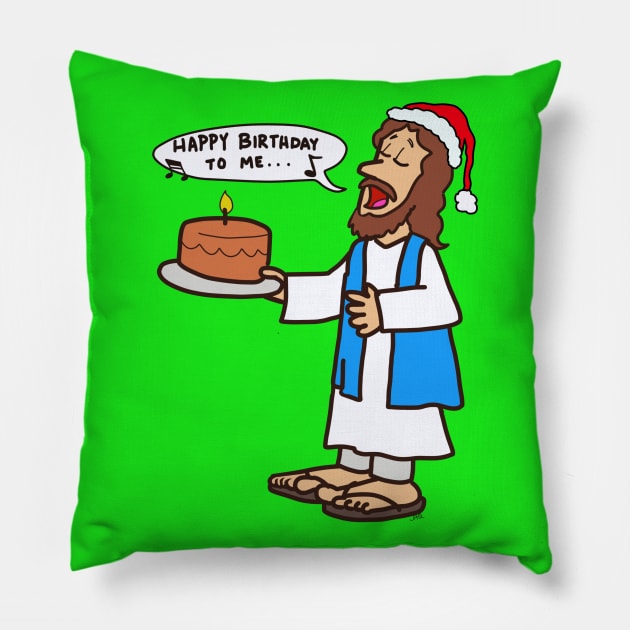 Merry Christmas!!!! and Happy Birthday to Jesus Pillow by wolfmanjaq