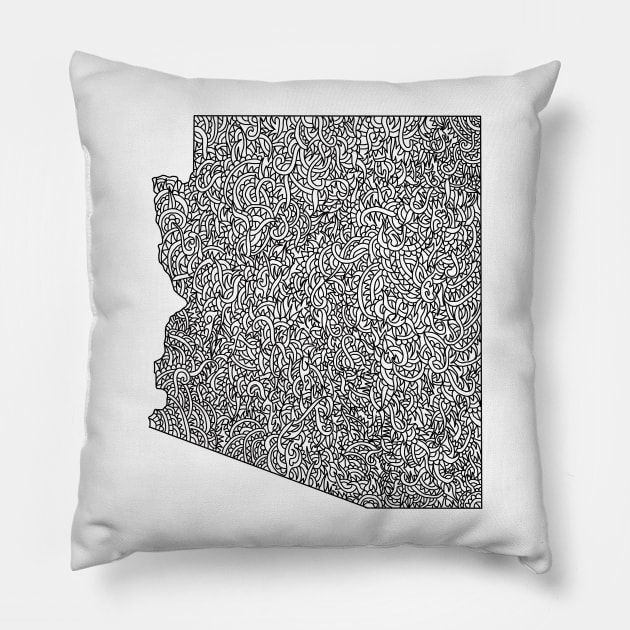 Arizona Map Pillow by Naoswestvillage