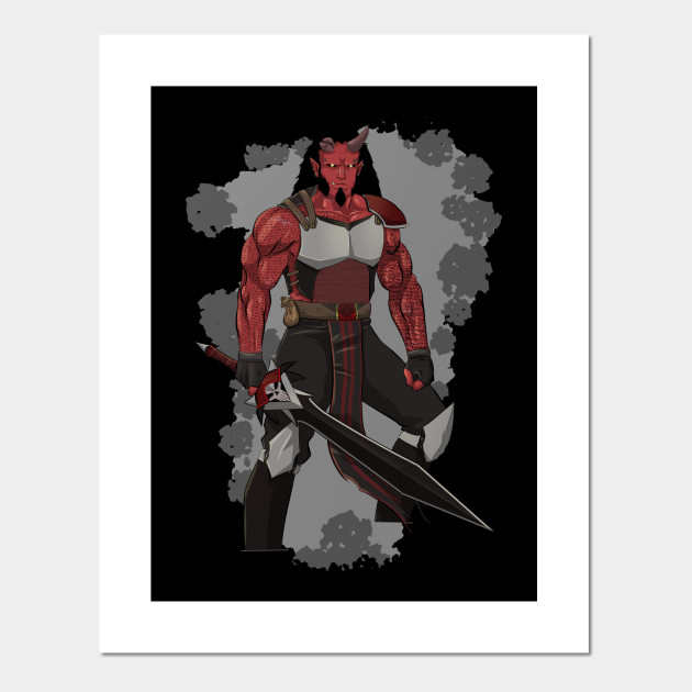 Tiefling Hexblade Demon Posters And Art Prints Teepublic art hexblade warlock, evendur greycastle : tiefling hexblade