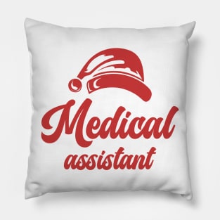 Medical Assistant Christmas Red Text Pillow