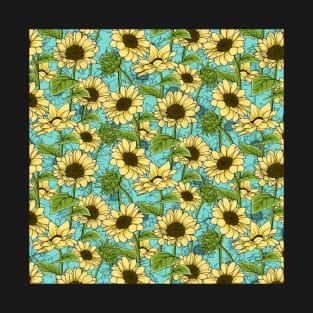 Sunflowers Pattern T-Shirt