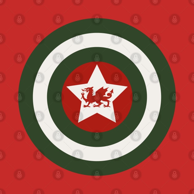 Captain Cymru, Welsh supporter shield by Teessential