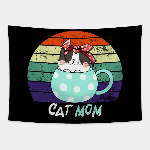 Funny Cat Mom Tapestry by sevalyilmazardal