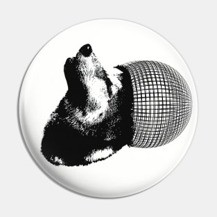 Dog and circle. unique Pin