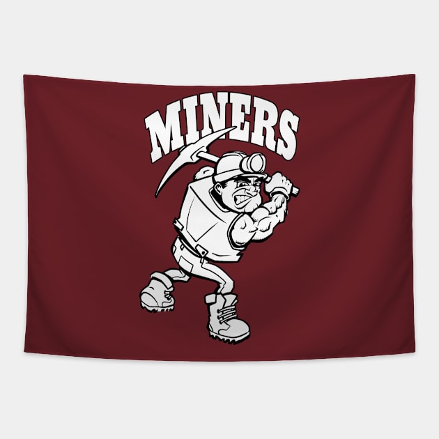 Miner Mascot Tapestry by Generic Mascots