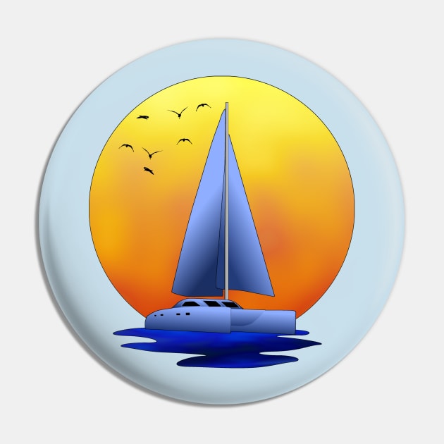 Catamaran Sailboat Pin by Packrat