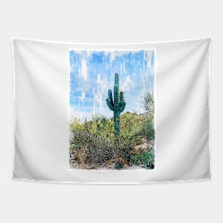 Cactus In The Bush Sketch Tapestry