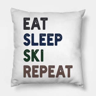 Eat Sleep Ski  Repeat Pillow