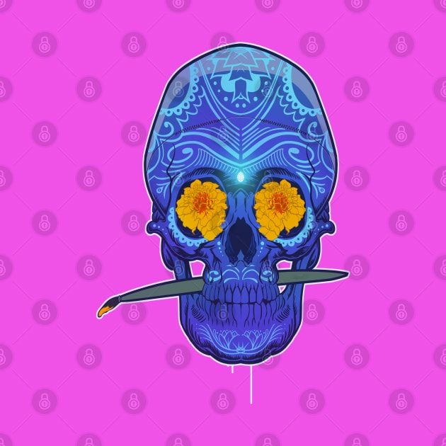 Sugar Skull purple by Dedos The Nomad