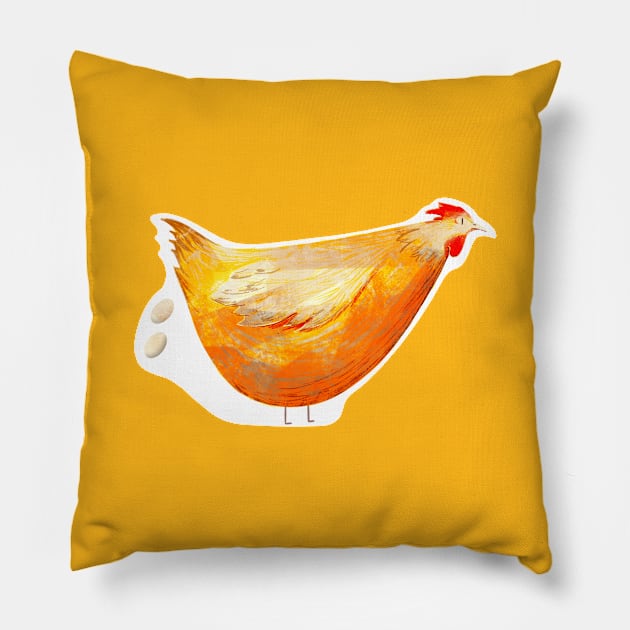 Oopsie Chicken Pillow by sarahburnsstudio