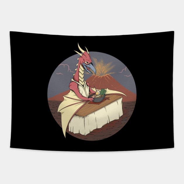 lava ramen rodan Tapestry by opoyostudio