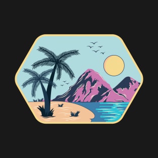 Tropical island with palm trees T-Shirt