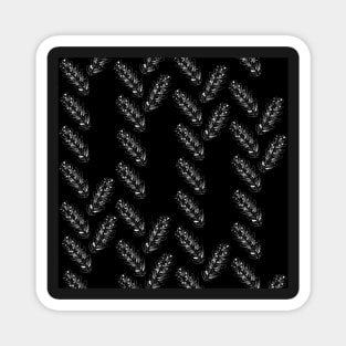 Black and White Twig Pattern Magnet