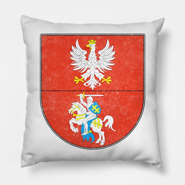 Podlasie Voivodeship // Vintage Look Faded Coat Of Arms Design Pillow by DankFutura