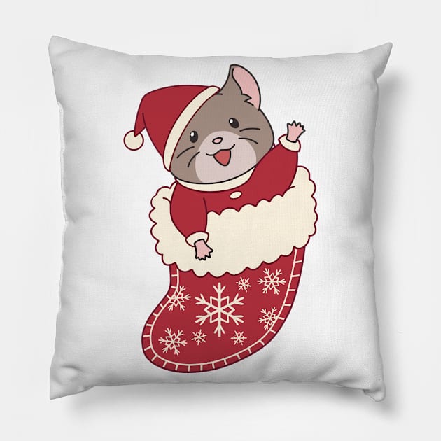 Cute Christmas mouse Pillow by TomatoLacoon