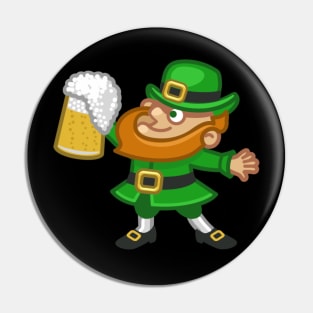 Funny Saint Patricks Day Leprechaun Beer Pin