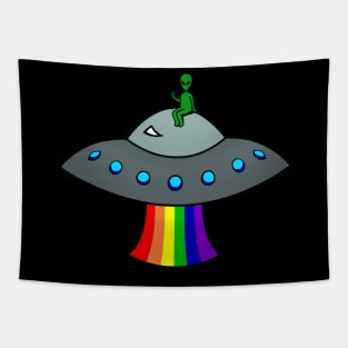 Peace Rainbow UFO Tapestry