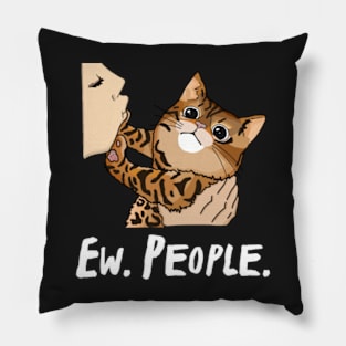 Ew People, Funny Bengal Cat Design Pillow