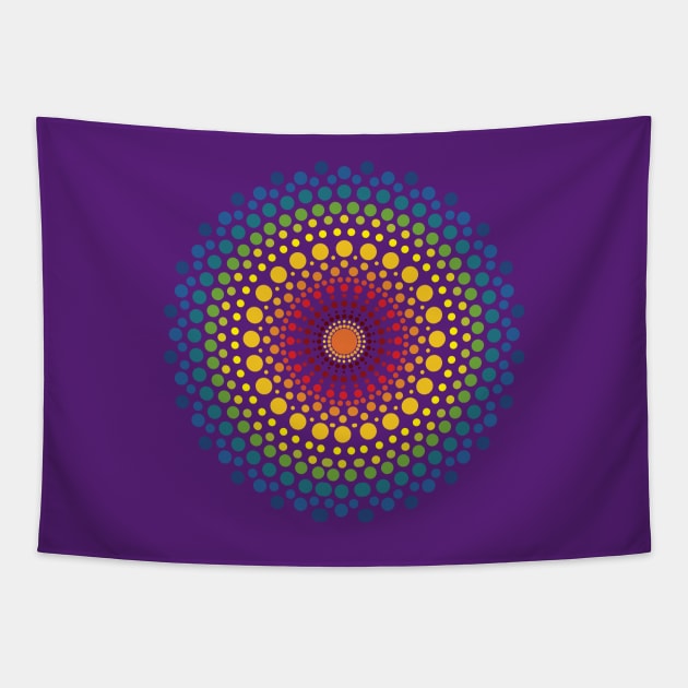 Rainbow Mandala Dotted Tapestry by Hixon House