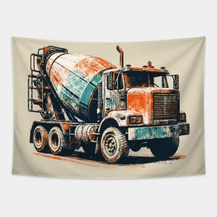 Concrete Mixer Truck Tapestry