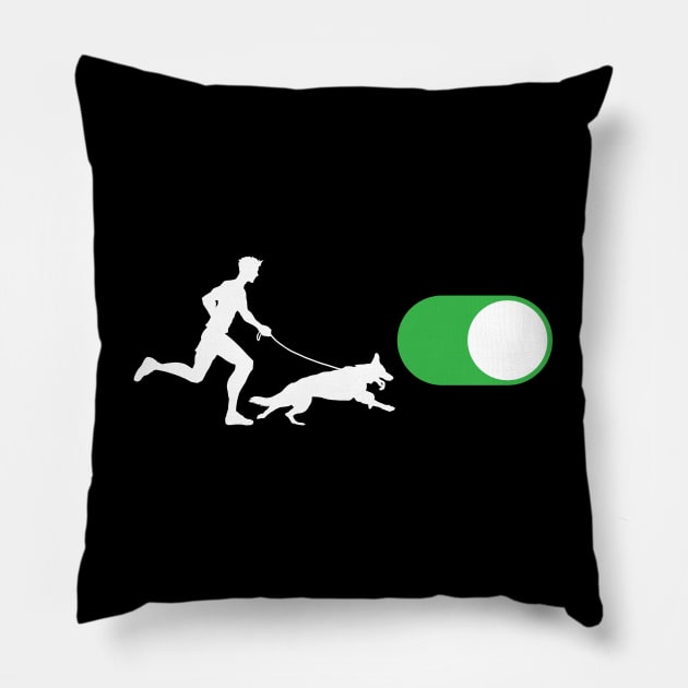 Dog Walking - On (M) Pillow by CCDesign