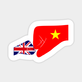 UK & Vietnam Baby Fist Bump Patriot Flag Series Magnet