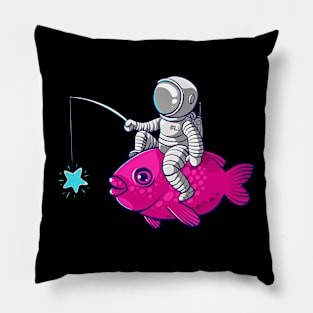 Astronaut on Fish Pillow