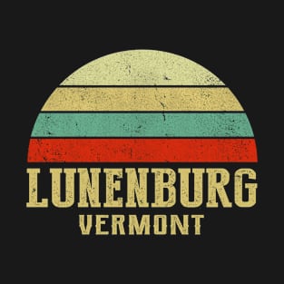 LUNENBURG VERMONT Vintage Retro Sunset T-Shirt