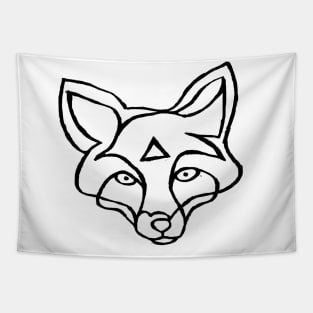 Fox Face Line Drawing for Fox Lover Tapestry