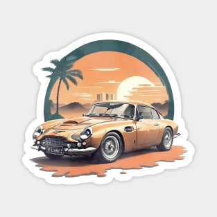 Vintage Summer Aston Martin DB3 Beach Sunset sports car Magnet