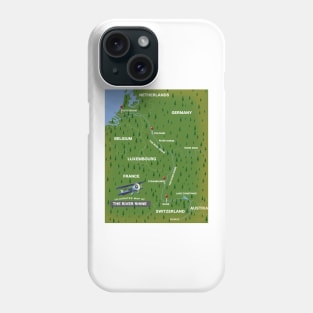 River Rhine map cartoon. Phone Case