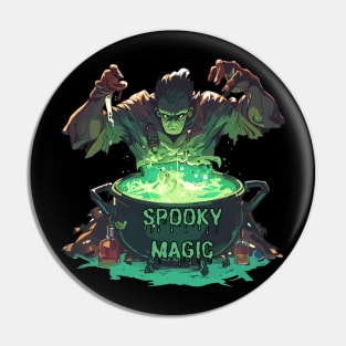 Spooky magic, scary zombie witchcraft Pin