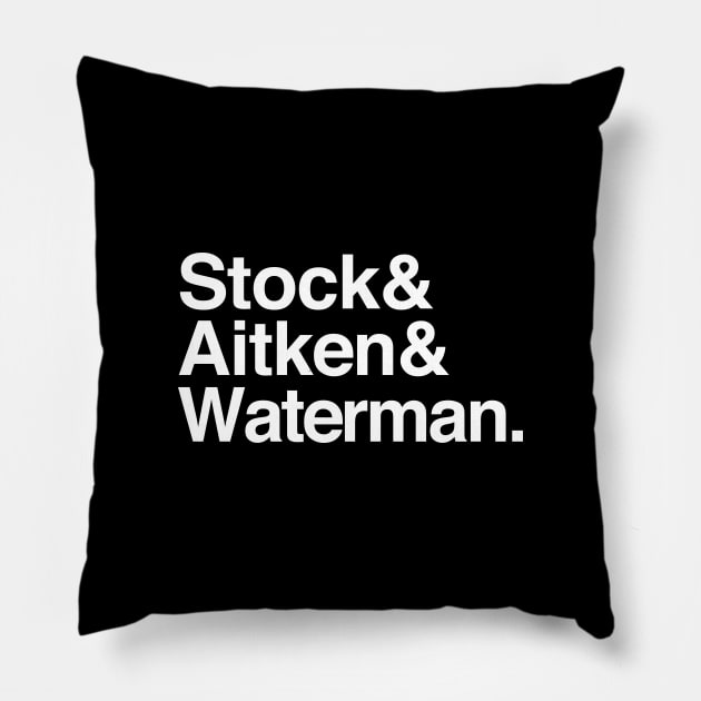 Stock Aitken & Waterman Names List Design Pillow by DankFutura