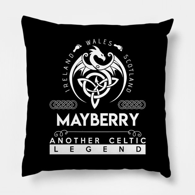 Mayberry Name T Shirt - Another Celtic Legend Mayberry Dragon Gift Item Pillow by harpermargy8920