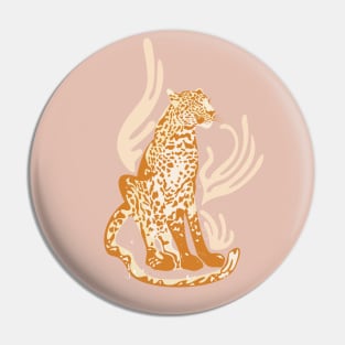 Lola, The Leopard / Wild Cat in Blush and Yellow Pin