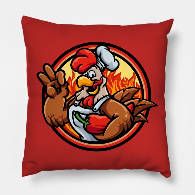 SPICY ROOSTER Pillow by NSC.gd
