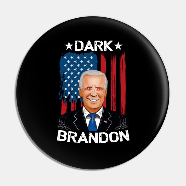 Dark Brandon Funny Meme Saving America Pro Biden USA Flag Pin by HBart