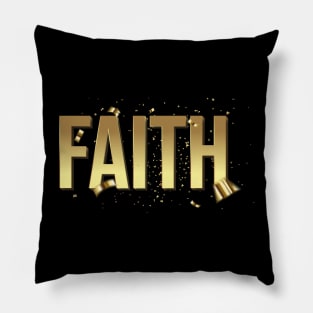 Faith with gold flakes Pillow