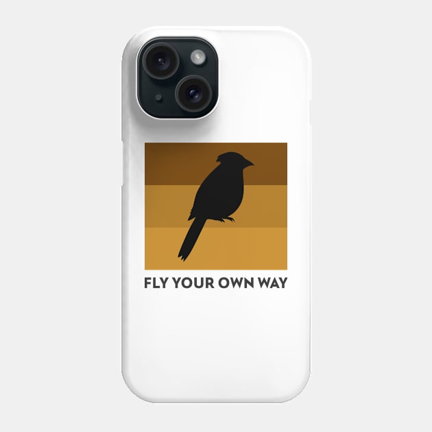 Fly Your Own Way Parrot Bird design, Motivational Quote Phone Case by TatianaLG