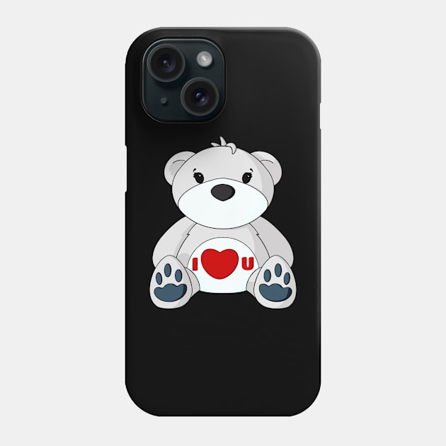 I Love You Teddy Bear Phone Case by Alisha Ober Designs