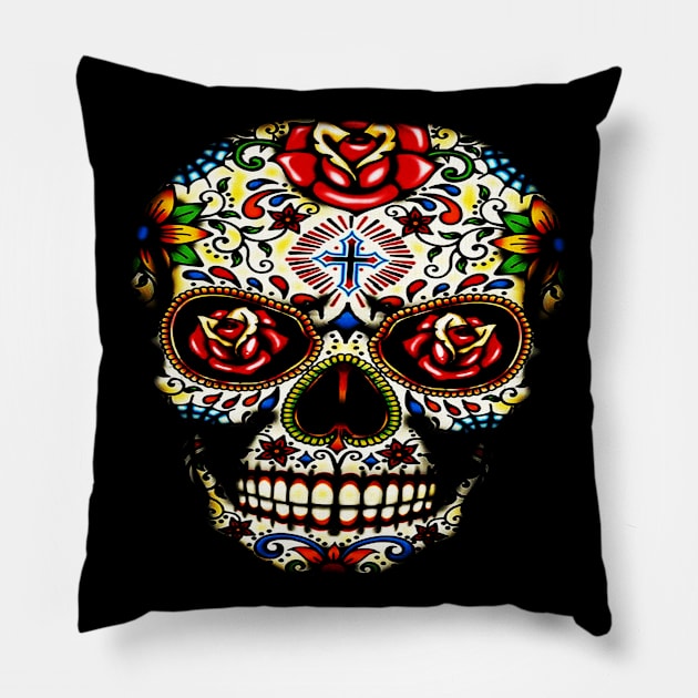 Sugar Skull Off Shoulder Pillow by dotanstav