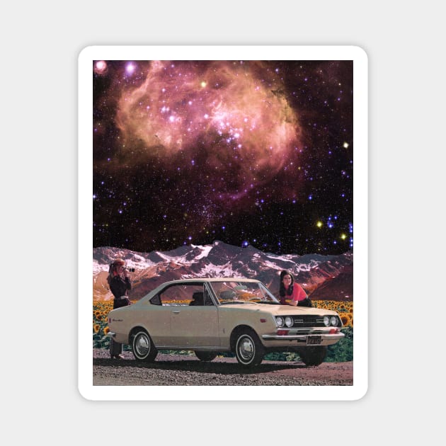 It's a Beautiful View - Space Aesthetic Collage, Retro Sci-Fi, Retro Futurism Magnet by jessgaspar