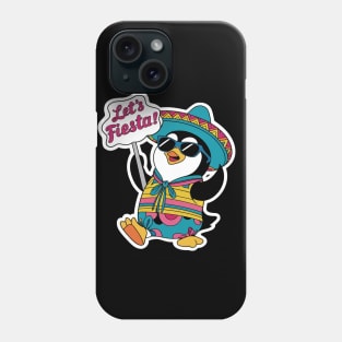 Cute Funny Penguin Let's Fiesta Kawaii Cinco de Mayo Party Phone Case