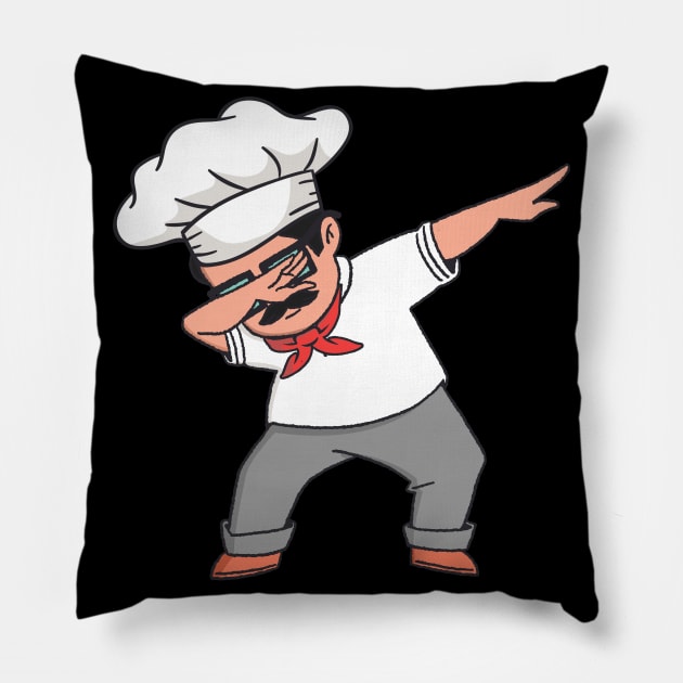 Chef Pastry Chef Baker Pizza Maker Dabbing Cook Pillow by auviba-design