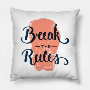 Startup Inspirational Quote. Break the rules with boxing glove, Motivational Pillow