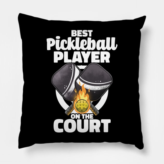 Best Pickleball Player Funny Pickleballer Lucky Pickleball Pillow by MerchBeastStudio