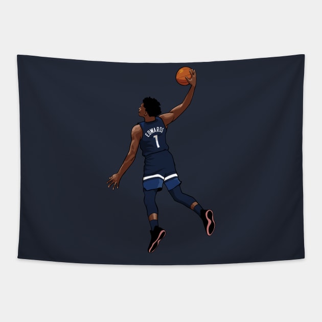 Anthony Edwards Vector Dunk Tapestry by qiangdade