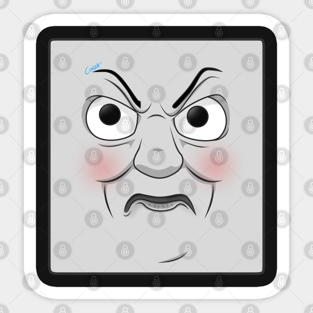Diesel Angry Face Thomas And Friends Sticker Teepublic Check out our angry face clipart selection for the very best in unique or custom, handmade pieces from our shops. diesel angry face