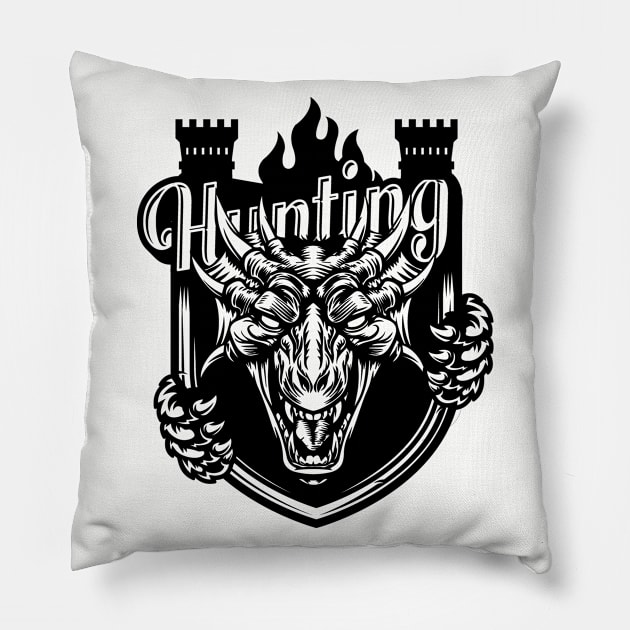 DnD Design Hunting Dragons Pillow by OfficialTeeDreams