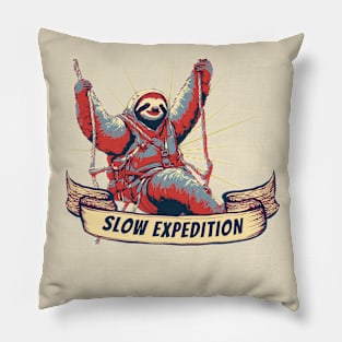 Slow Expedition Funny Sloth Climber Pillow